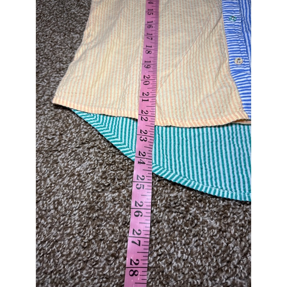 Sundance Patchwork Colorblock Striped Seersucker … - image 7